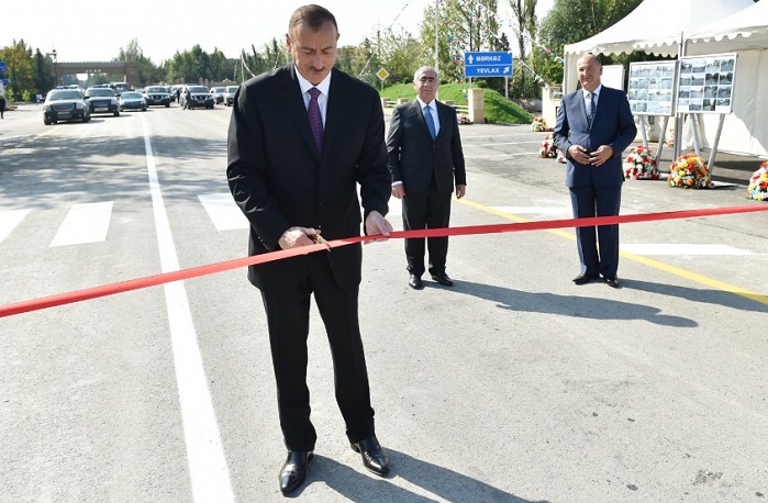 President Ilham Aliyev attended the opening of Goychay-Ujar highway - PHOTOS